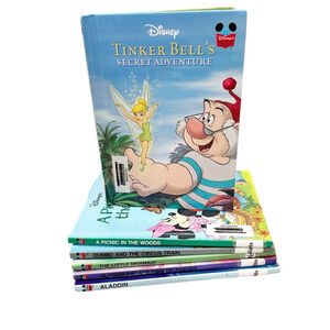 Disney’s Wonderful World of Reading book lot Tinker Bell Mickey Dumbo Aladdin